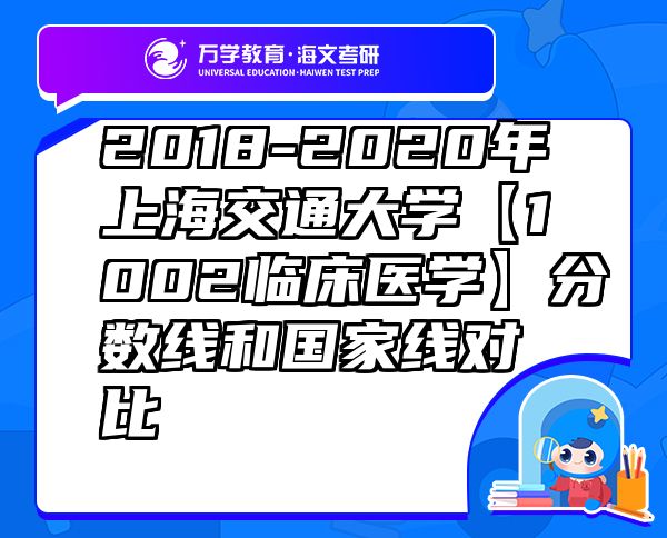 2018-2020年上海交通大学【1002临床医学】分数线和国家线对比