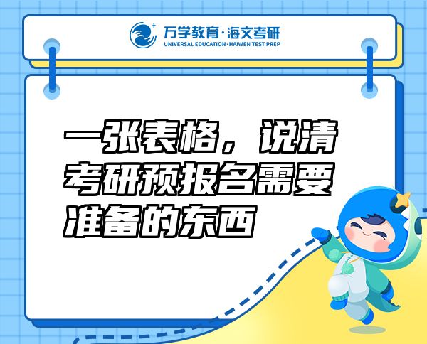 一张表格，说清考研预报名需要准备的东西