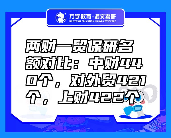 两财一贸保研名额对比：中财440个，对外贸421个，上财422个