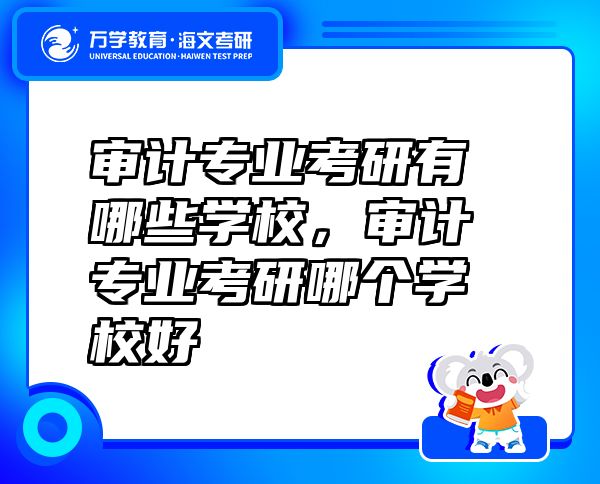 审计专业考研有哪些学校，审计专业考研哪个学校好
