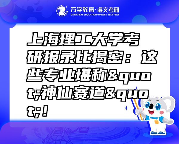 上海理工大学考研报录比揭密：这些专业堪称"神仙赛道"！